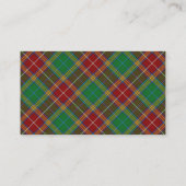 Carte De Visite Clan écossais Baxter Tartan Plaid (Dos)