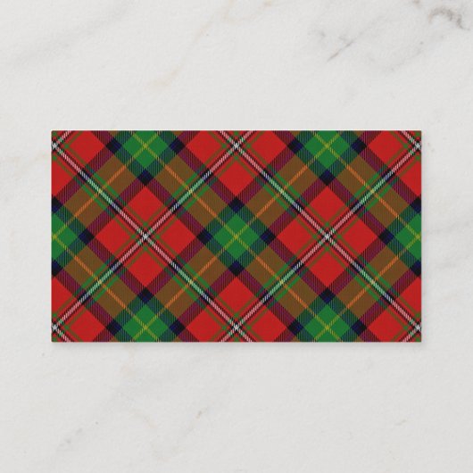 Carte De Visite Clan écossais Boyd Tartan Plaid (Dos)