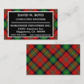 Carte De Visite Clan écossais Boyd Tartan Plaid (Devant / Derrière)