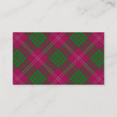 Carte De Visite Clan écossais Crawford Tartan Plaid (Dos)