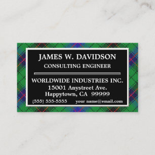 Carte De Visite Clan écossais Davidson Tartan Plaid