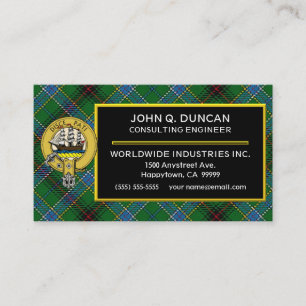 Carte De Visite Clan écossais Duncan Tartan Plaid