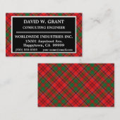 Carte De Visite Clan écossais Grant Tartan Plaid (Devant / Derrière)