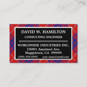Carte De Visite Clan écossais Hamilton Tartan Plaid