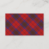 Carte De Visite Clan écossais Leslie Red Tartan Plaid (Dos)