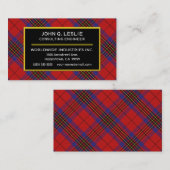 Carte De Visite Clan écossais Leslie Red Tartan Plaid (Devant / Derrière)