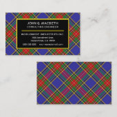 Carte De Visite Clan écossais MacBeth Tartan Plaid (Devant / Derrière)