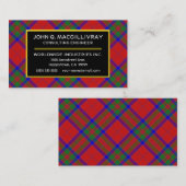 Carte De Visite Clan écossais MacGillivray Tartan Plaid (Devant / Derrière)