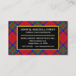 Carte De Visite Clan écossais MacGillivray Tartan Plaid
