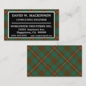 Carte De Visite Clan écossais MacKinnon Chasse Tartan Plaid (Devant / Derrière)