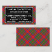 Carte De Visite Clan écossais MacKintosh Tartan Plaid (Devant / Derrière)
