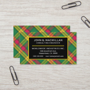 Carte De Visite Clan écossais MacMillan Tartan Plaid