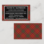 Carte De Visite Clan écossais Matheson Tartan Plaid (Devant / Derrière)