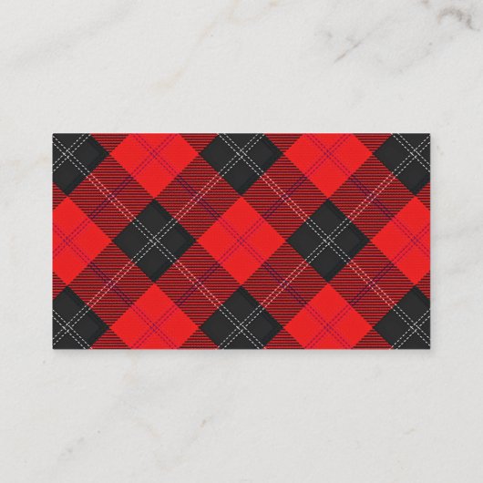 Carte De Visite Clan écossais Ramsay Red Tartan Plaid (Dos)