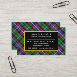 Carte De Visite Clan écossais Russell Tartan Plaid