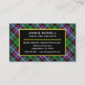 Carte De Visite Clan écossais Russell Tartan Plaid (Devant)