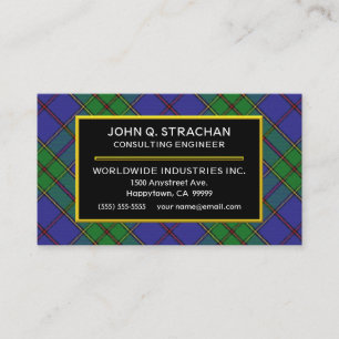 Carte De Visite Clan écossais Strachan Tartan Plaid