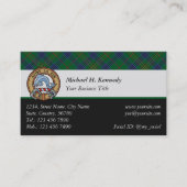 Carte De Visite Clan Kennedy Crest sur Tartan (Devant)