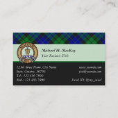 Carte De Visite Clan MacKay Crest sur Tartan (Devant)