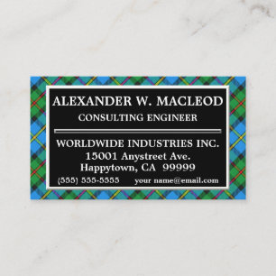 Carte De Visite Clan MacLeod de Harris Tartan Plaid