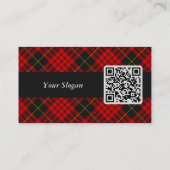 Carte De Visite Clan MacQueen Crest sur Tartan (Dos)