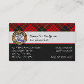 Carte De Visite Clan MacQueen Crest sur Tartan (Devant)