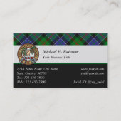 Carte De Visite Clan Paterson Crest sur Tartan (Devant)