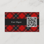 Carte De Visite Clan Ramsay Crest sur Red Tartan (Dos)