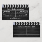 Carte De Visite clap cinéma (Devant / Derrière)