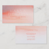 Carte De Visite Clapotis moderne rose et blanc d'aquarelle (Devant / Derrière)