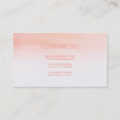 Carte De Visite Clapotis moderne rose et blanc d'aquarelle (Dos)