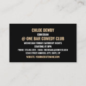Carte De Visite Clapping Hands, Comédien, Comedy Club (Dos)