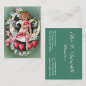 Carte De Visite Clapsaddle : Ange sur une lune 1 de faucille (Devant / Derrière)