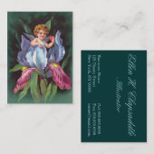Carte De Visite Clapsaddle : Iris d'ange de fleur (Devant / Derrière)