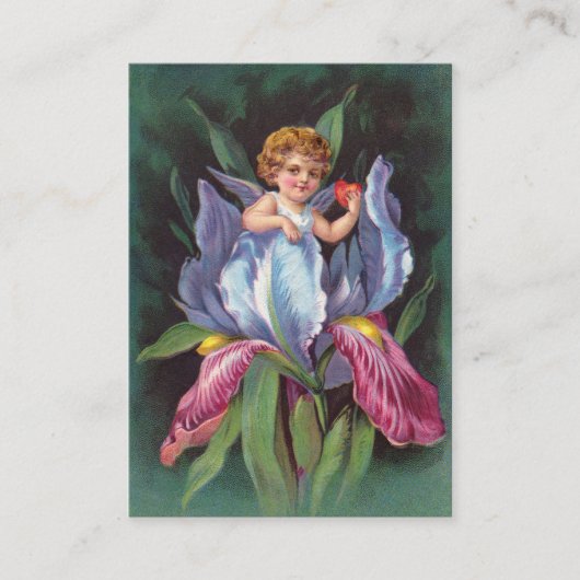 Carte De Visite Clapsaddle : Iris d'ange de fleur (Devant)