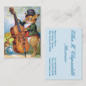 Carte De Visite Clapsaddle : Lapin avec le violoncelle (Devant / Derrière)