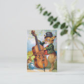 Carte De Visite Clapsaddle : Lapin avec le violoncelle (Debout devant)