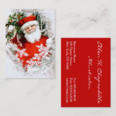 Carte De Visite Clapsaddle : Le père noël avec le houx (Devant / Derrière)