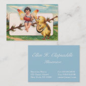 Carte De Visite Clapsaddle : Musique faisant la fée de Pâques (Devant / Derrière)
