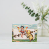 Carte De Visite Clapsaddle : Musique faisant la fée de Pâques (Debout devant)