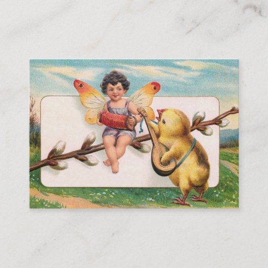 Carte De Visite Clapsaddle : Musique faisant la fée de Pâques (Devant)