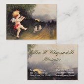 Carte De Visite Clapsaddle : Petit ange avec la cannelure (Devant / Derrière)