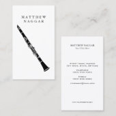 Carte De Visite Clarinet (Devant / Derrière)