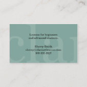 Carte De Visite Clarinet Professeur Lecteur Musique Studio Musicie (Dos)