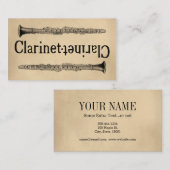 Carte De Visite Clarinet Vintage (Devant / Derrière)