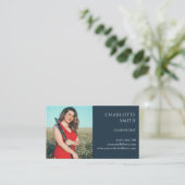 Carte De Visite Clarinetist 2 Photo Marine bleu moderne (Debout devant)