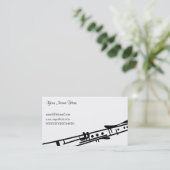 Carte De Visite Clarinette, votre nom ici, (Debout devant)