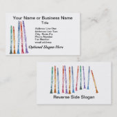 Carte De Visite Clarinettes de crayon (Devant / Derrière)