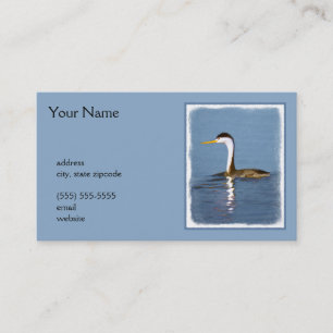 Carte De Visite Clark's Grebe Painting - Art original pour les ois