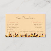 Carte De Visite Clashy Leopard Motif Pastel Peach Design Nails (Dos)